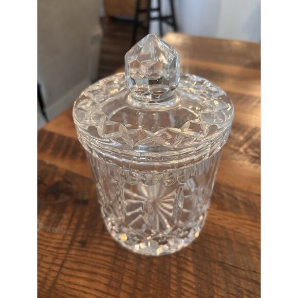 24% Genuine Lead Crystal Lid & Label Western Germany Hand Cut Ice Biscuit Candy - Picture 7 of 9